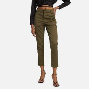 MOUSSY VINTAGE NWT $295 Ansley Chino Slim Cropped Pant In Khaki Size 25
